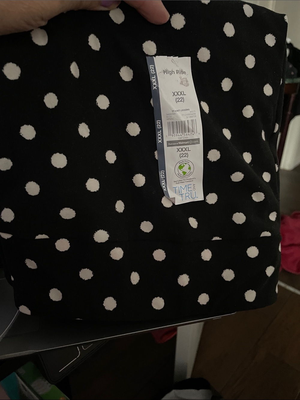 Time and Tru Black and White Polka Dot leggings